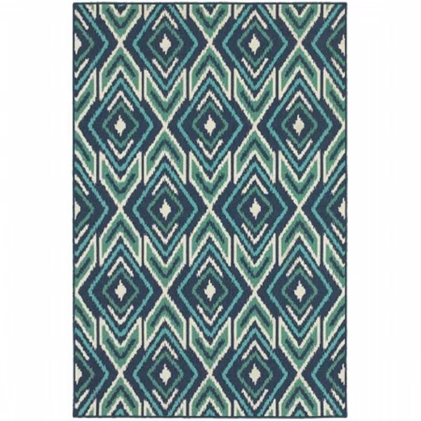 Oriental Weavers Meridian 2209B 6x9 Rectangle - Navy/ Green-Polypropylene, Sphinx By Oriental Weavers, Mfr#: M2209B200290ST